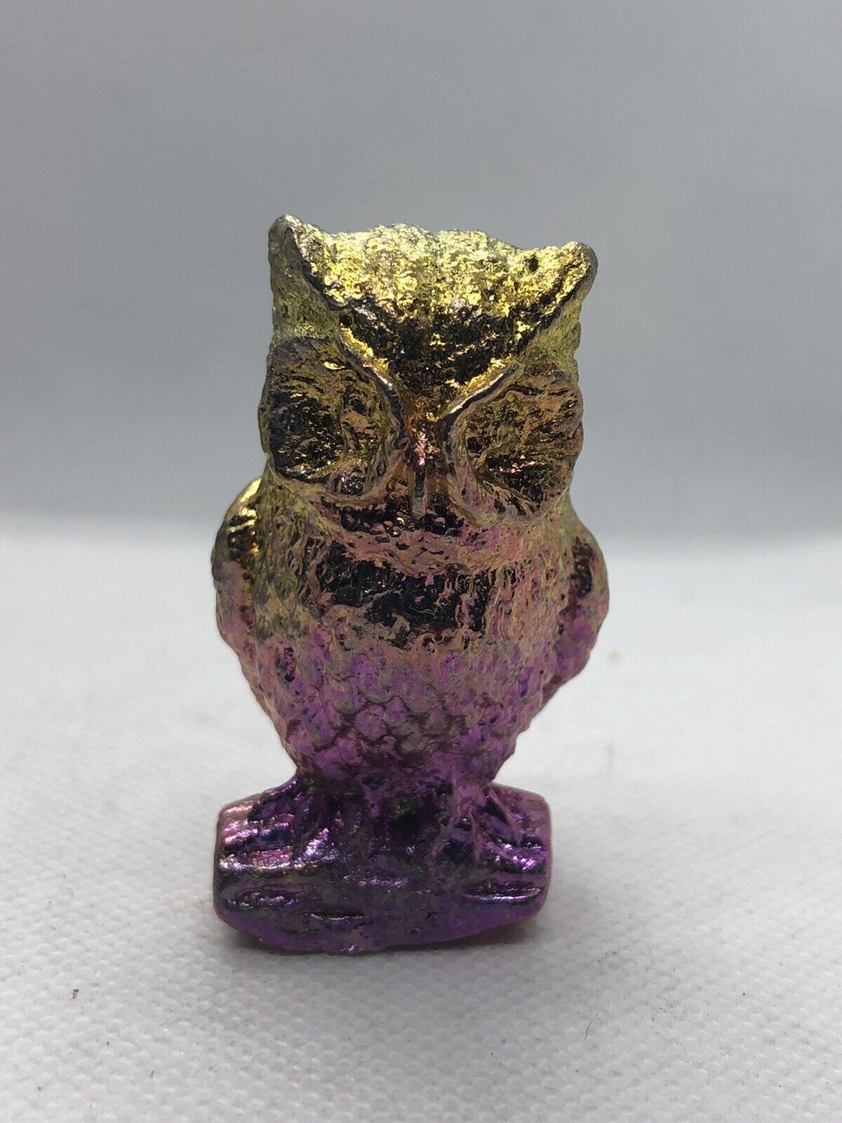 Bismuth Crystal Pink And Gold Owl