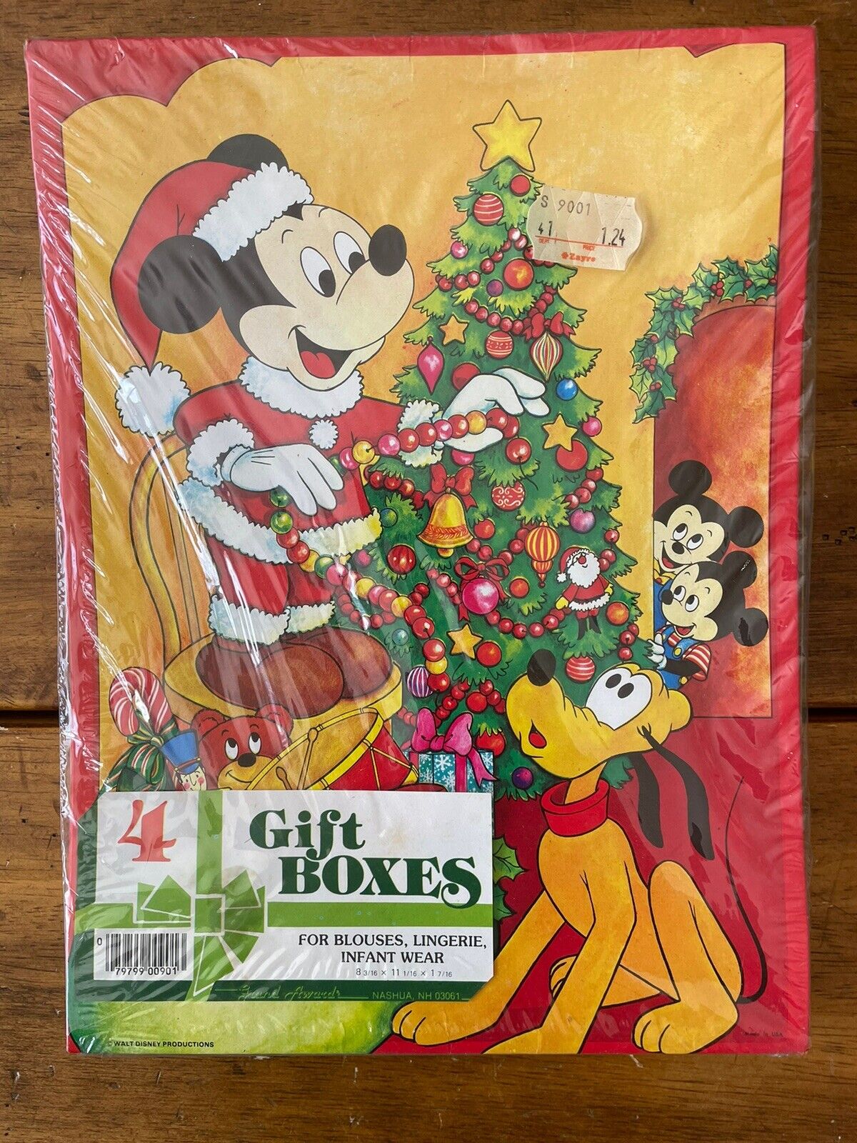 New Sealed Vintage Disney Mickey Mouse Christmas Gift Boxes Set Of 4