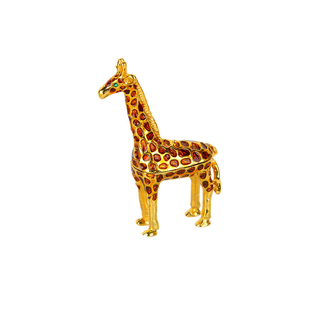 Giraffe Trinket Box Hinged Rhinestone Jeweled Organizer Colorful Enamel Ring Box