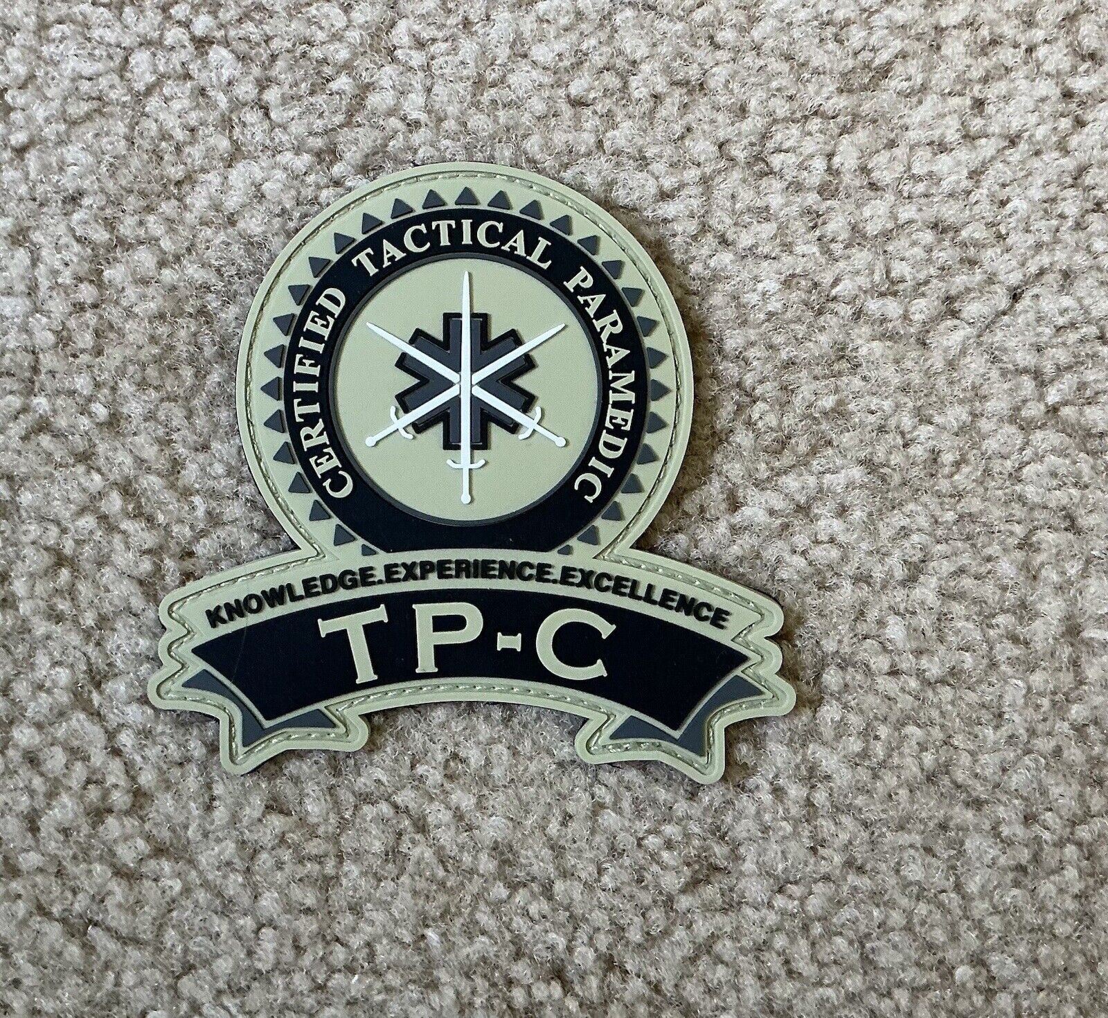 Certified Tactical Paramedic TP-C PVC Patch Hook And Loop Back 