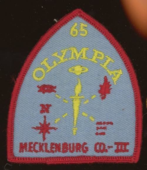 1965 BOY SCOUTS OF AMERICA OLYMPIA MECKLENBURG COUNCIL  EMBROIDERED PATCH 24-65