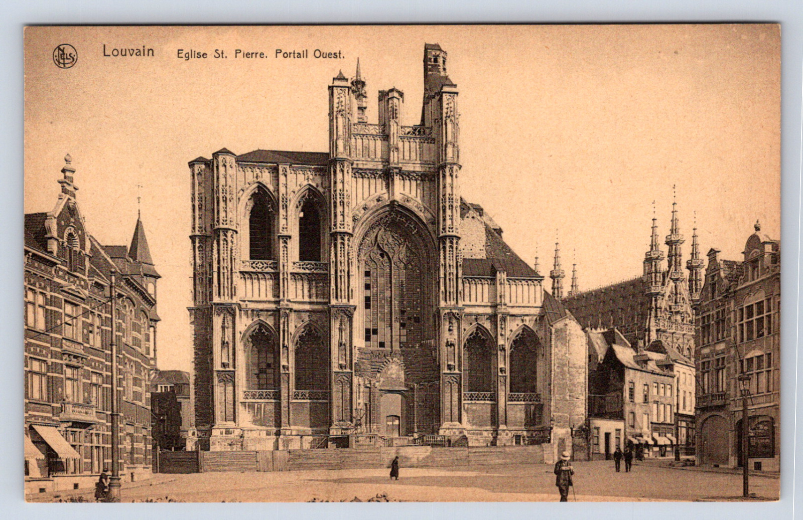 Vintage Postcard LouvainEglise St. Pierre Portall Ouest