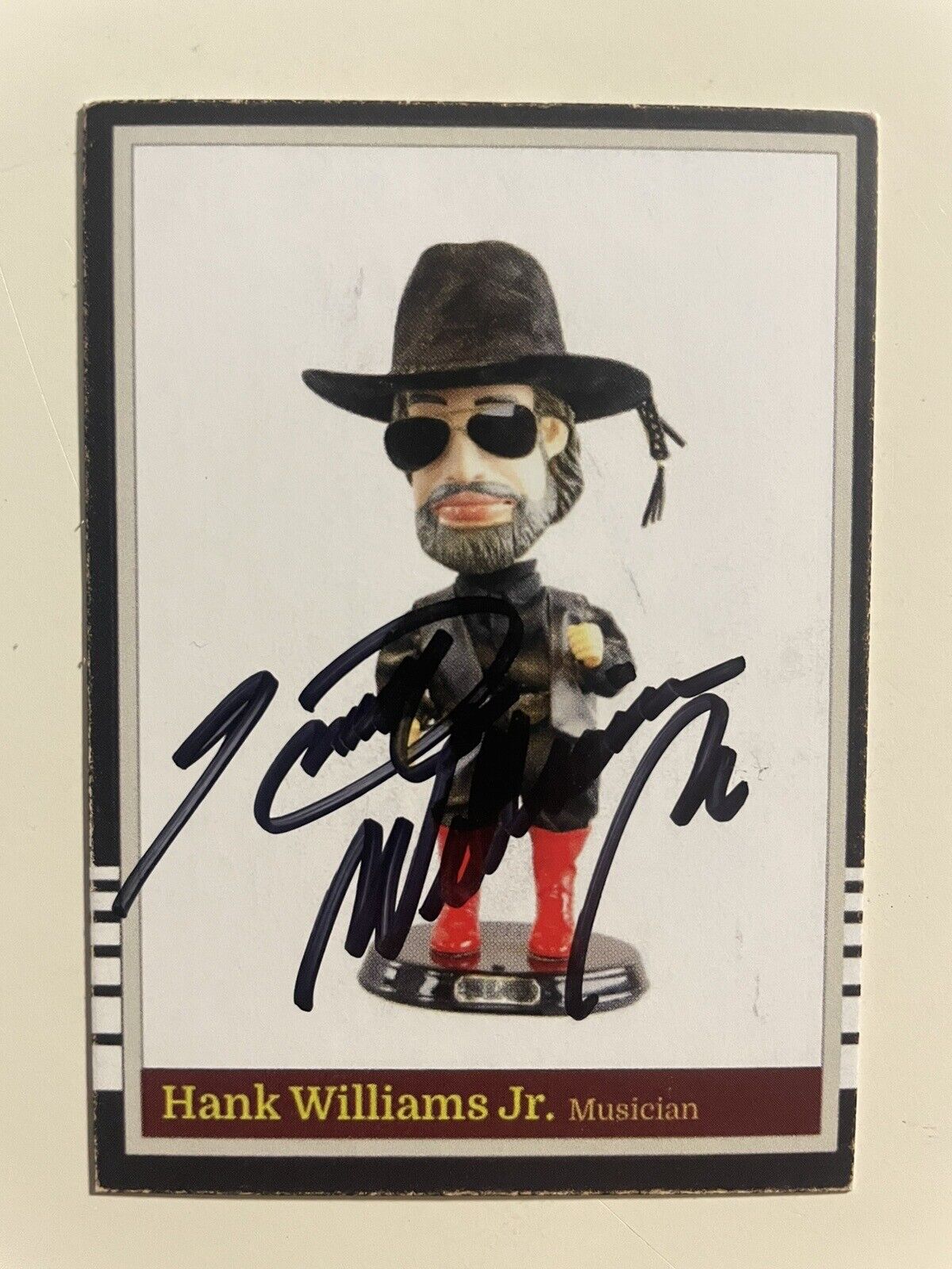 HANK WILLIAMS JR autograph COUNTRY MUSIC signed custom card Hall of Fame HOF