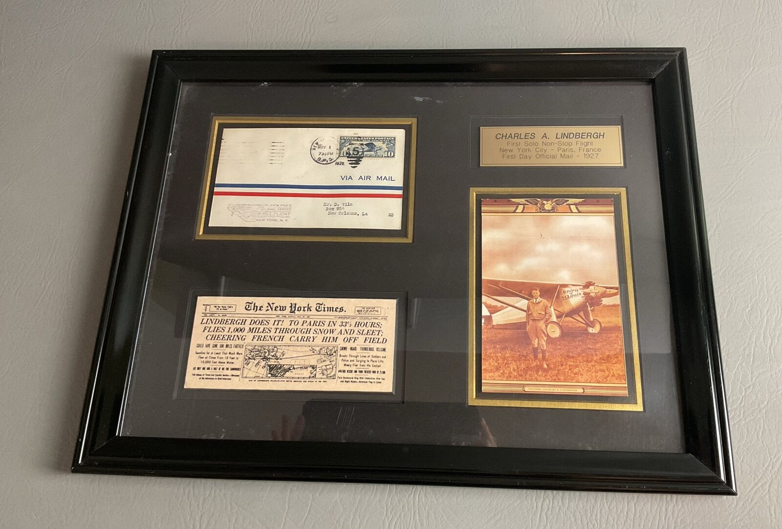 A GREAT CHARLES LINDBERGH COLLECTION IN FRAME 