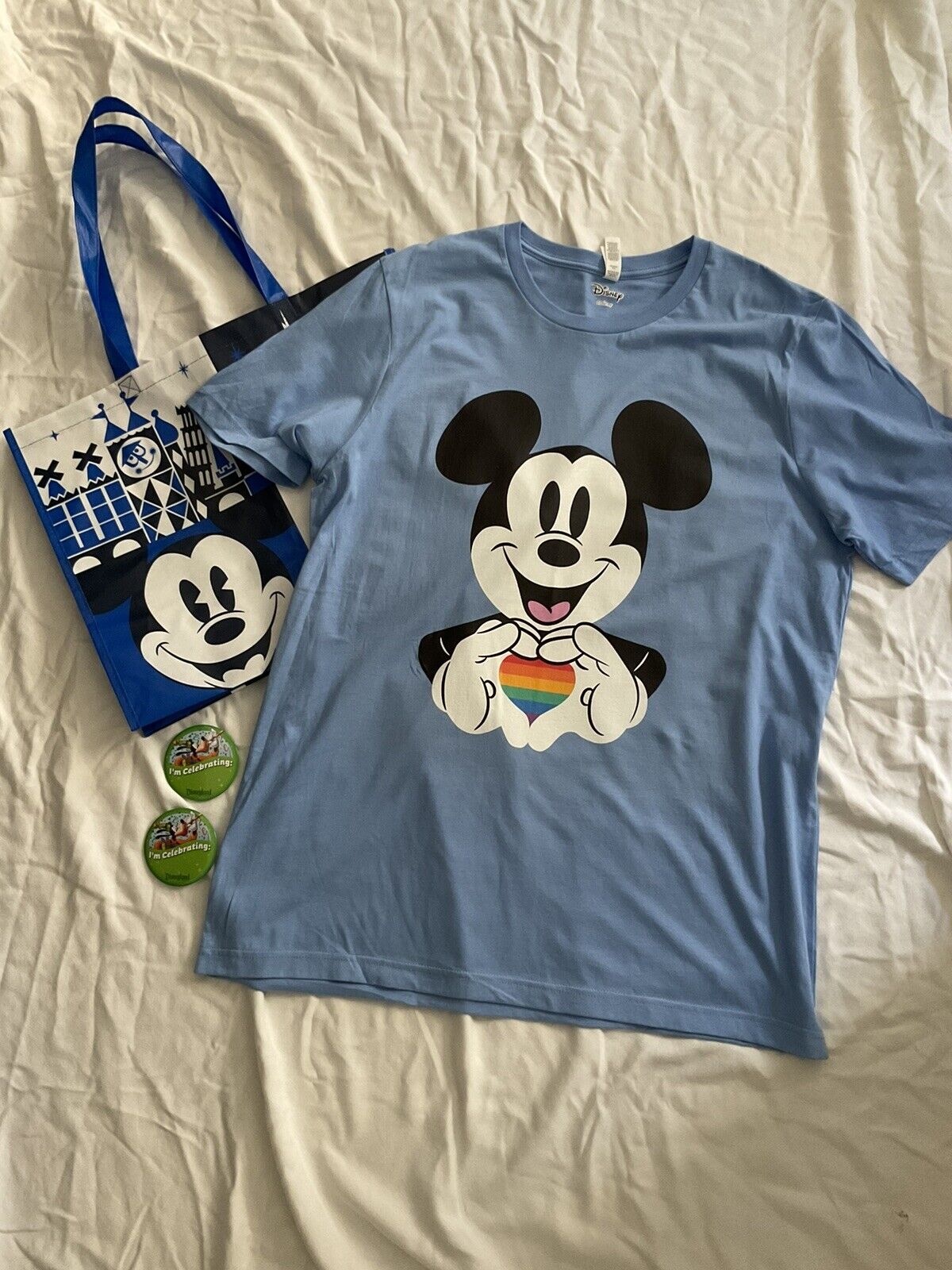 Disneyland Resort PRIDE T-shirt NEW SzXL Blue W/ Mickey And Extras Too