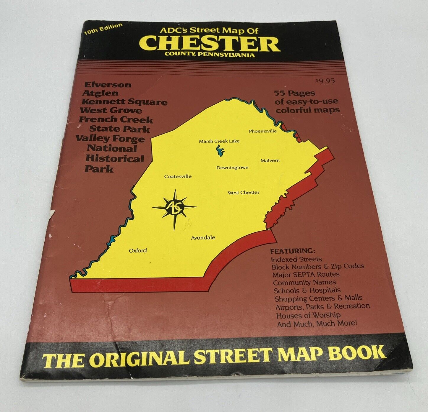 ADC’s Street Map Of Chester County PA 1992 10th Edition Vintage