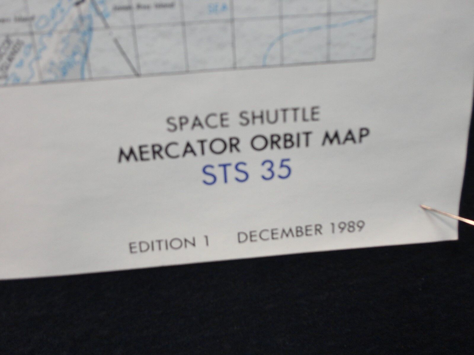 STS-35 - Space Shuttle MERCATOR Orbit Map - Original NASA Dec 1989