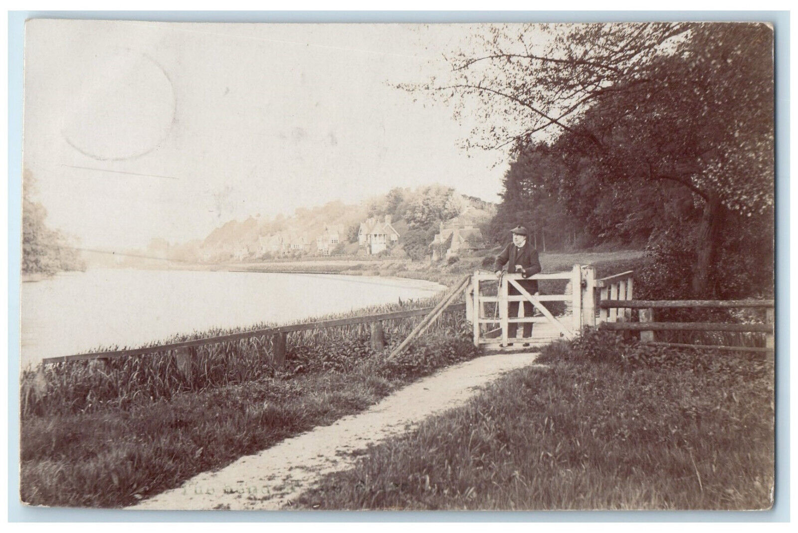 1905 River Scene Pangbourne Berkshire England Posted RPPC Photo Postcard