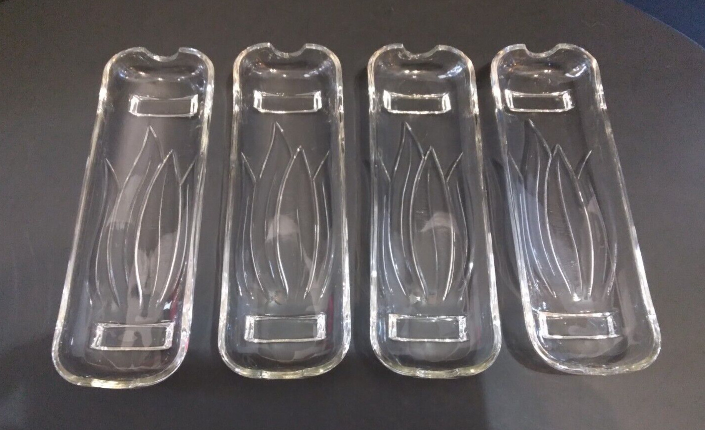 8 Vintage Clear Pressed Glass Corn on the Cob Holders
