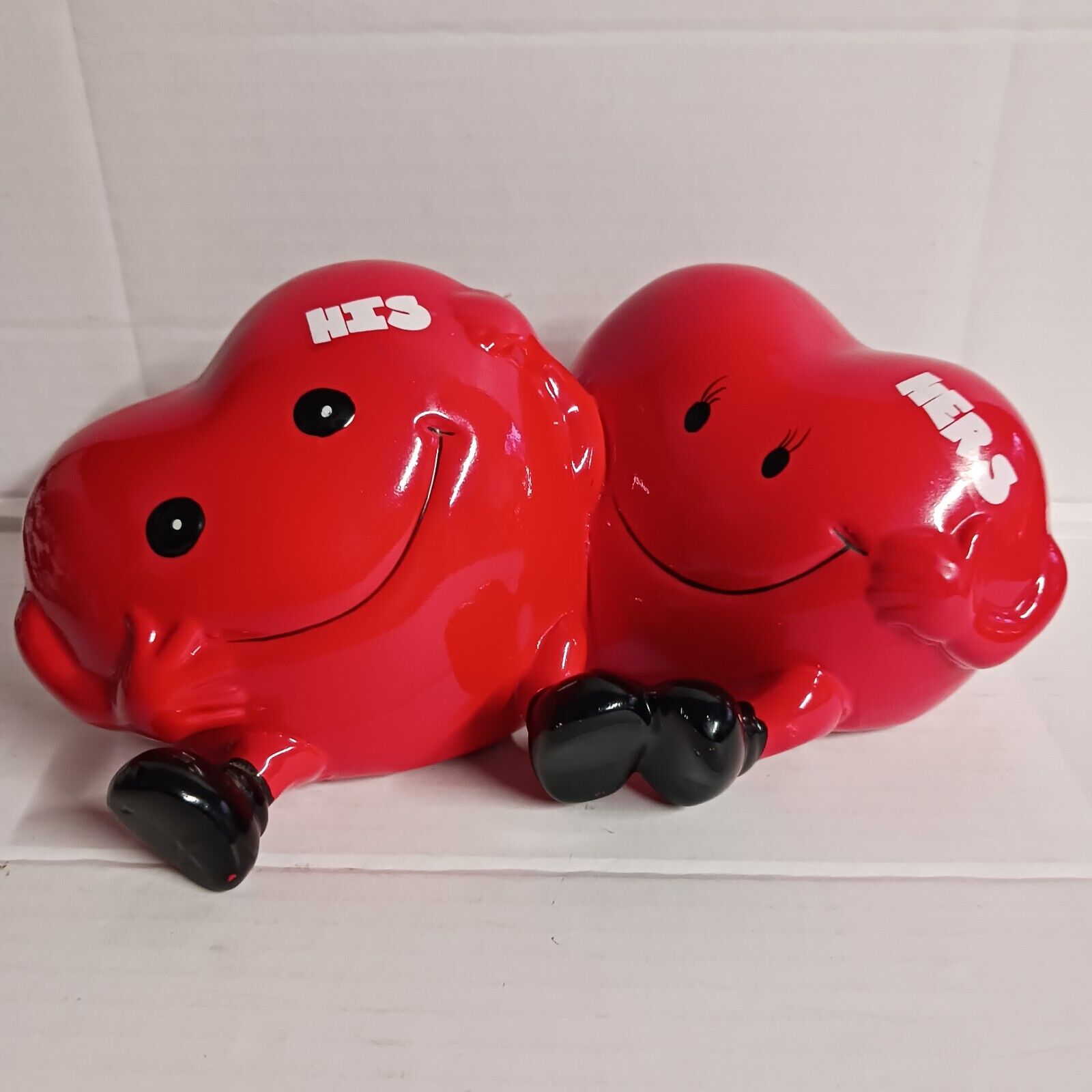 His And Hers Double Heart Shaped Coin Bank Valentine Love Wife And Girlfriend 