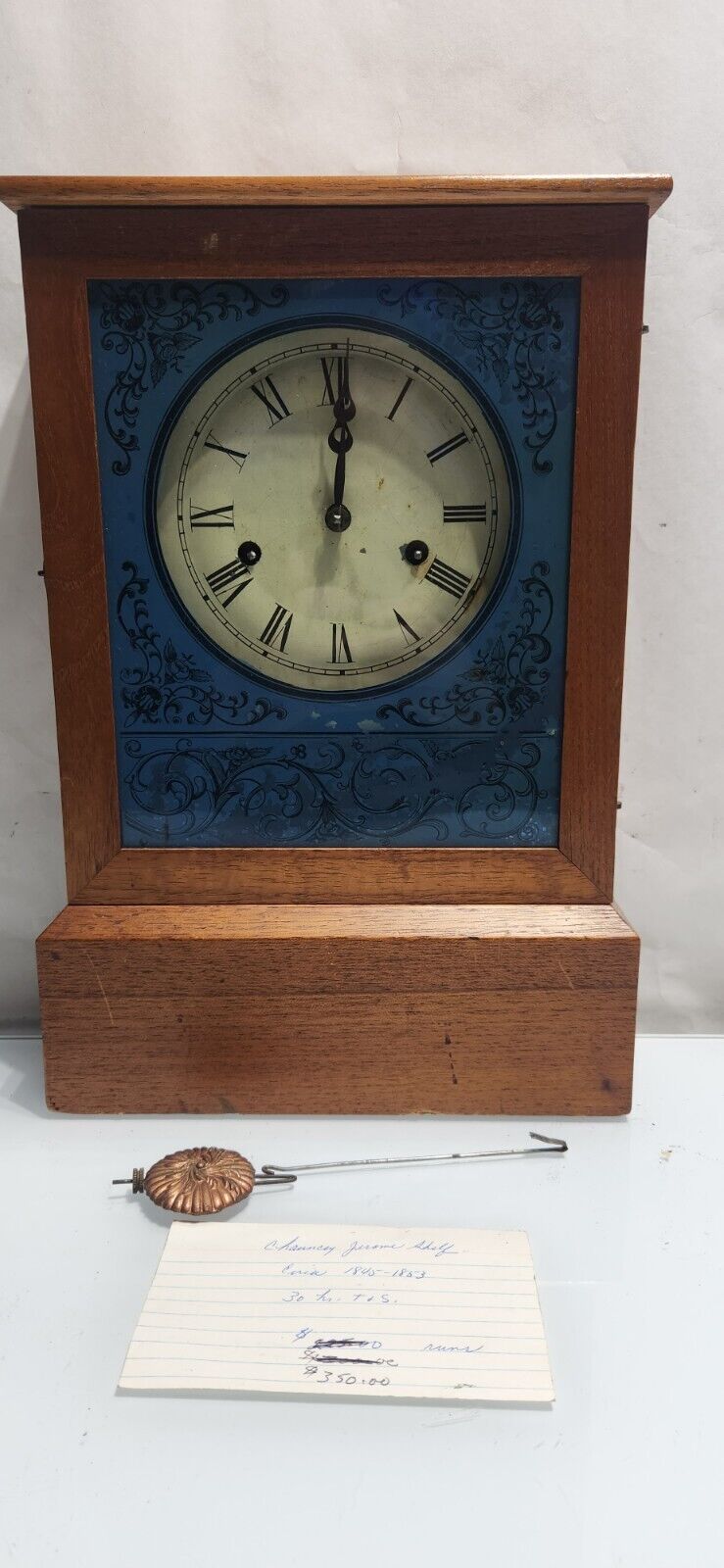 antique chauncy jerome 30hr shelf clock 1845-1853 original label
