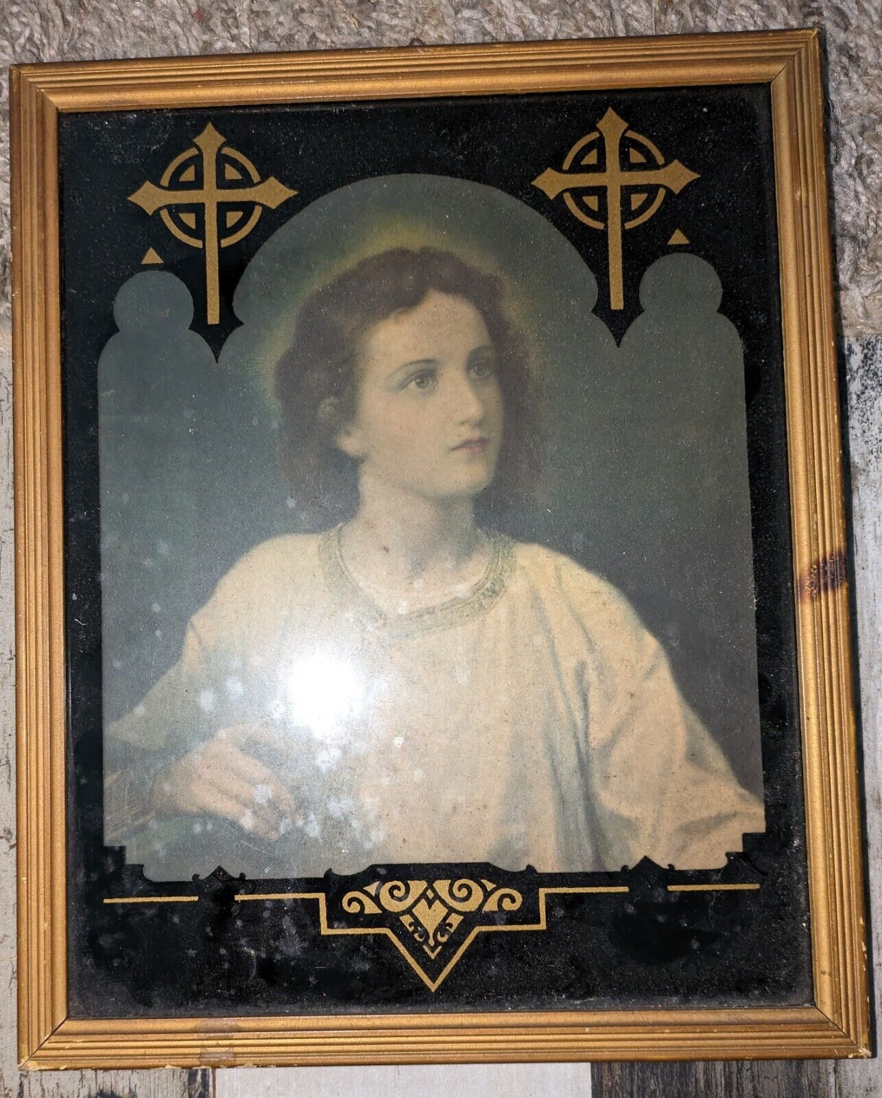 Vintage Catholic Framed Print Of Christ