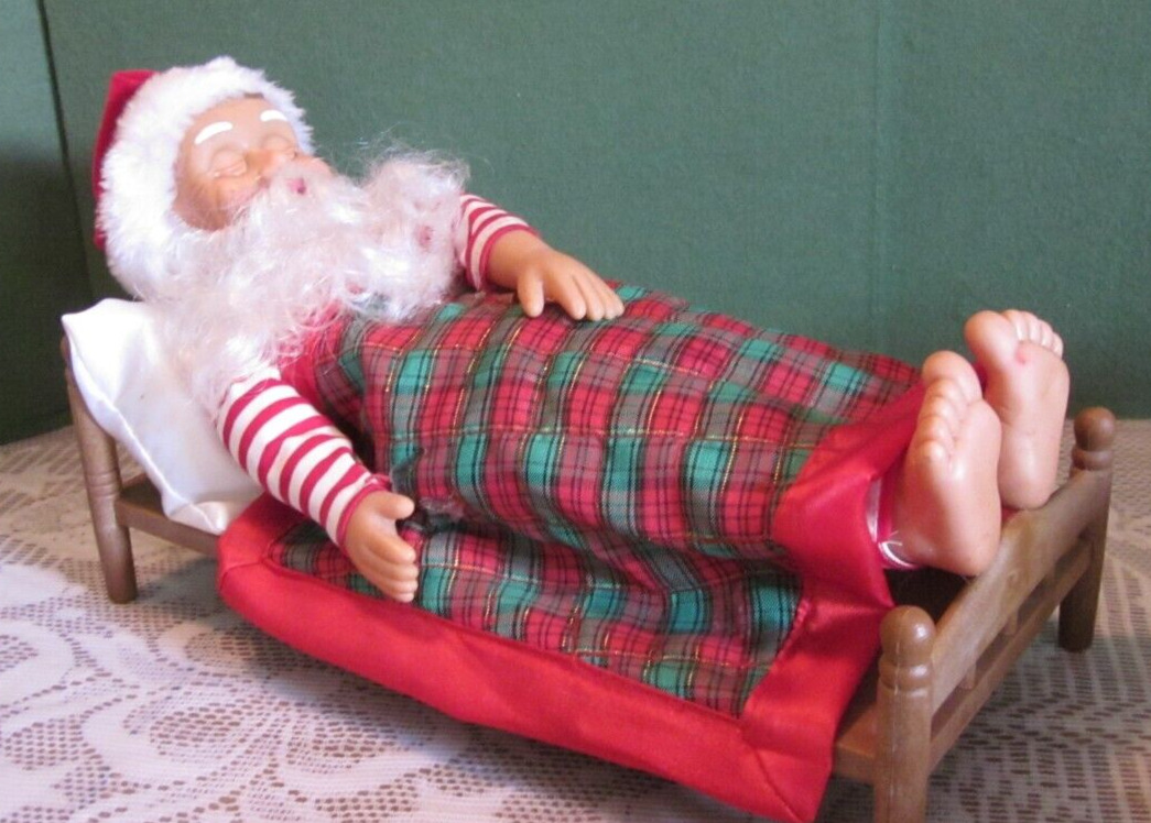 Vintage Gemmy Snoring Sleeping Santa
