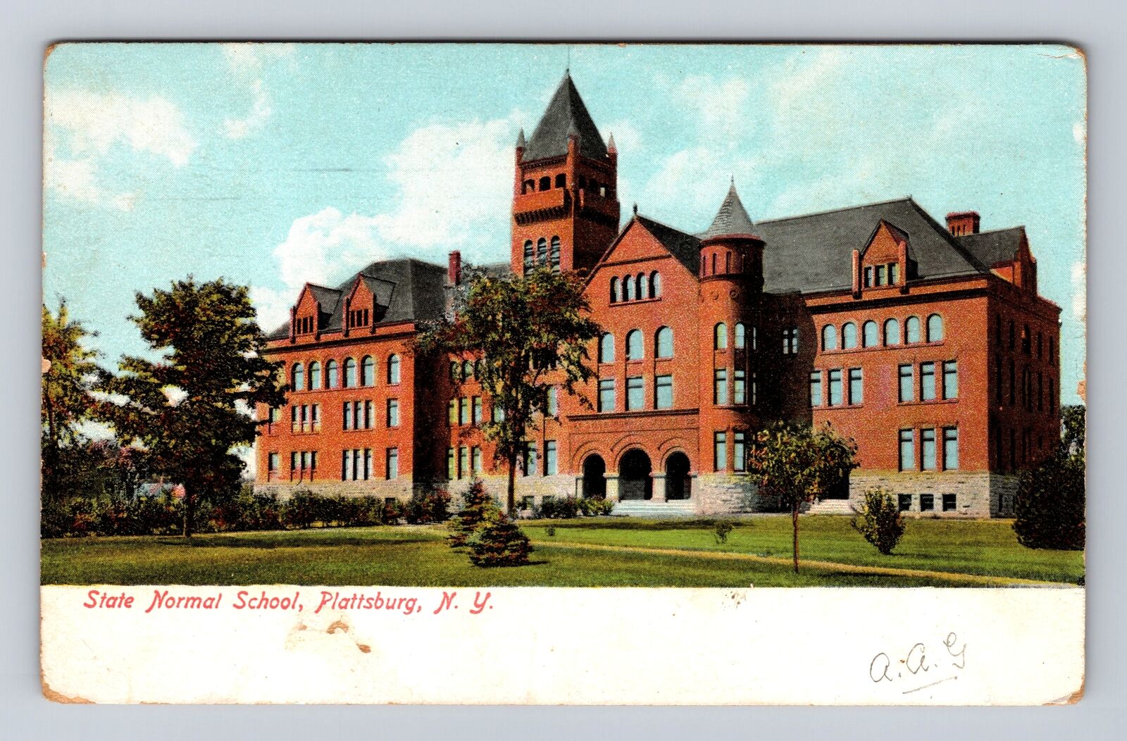 Plattsburg NY-New York, State Normal School, Antique, Vintage Souvenir Postcard
