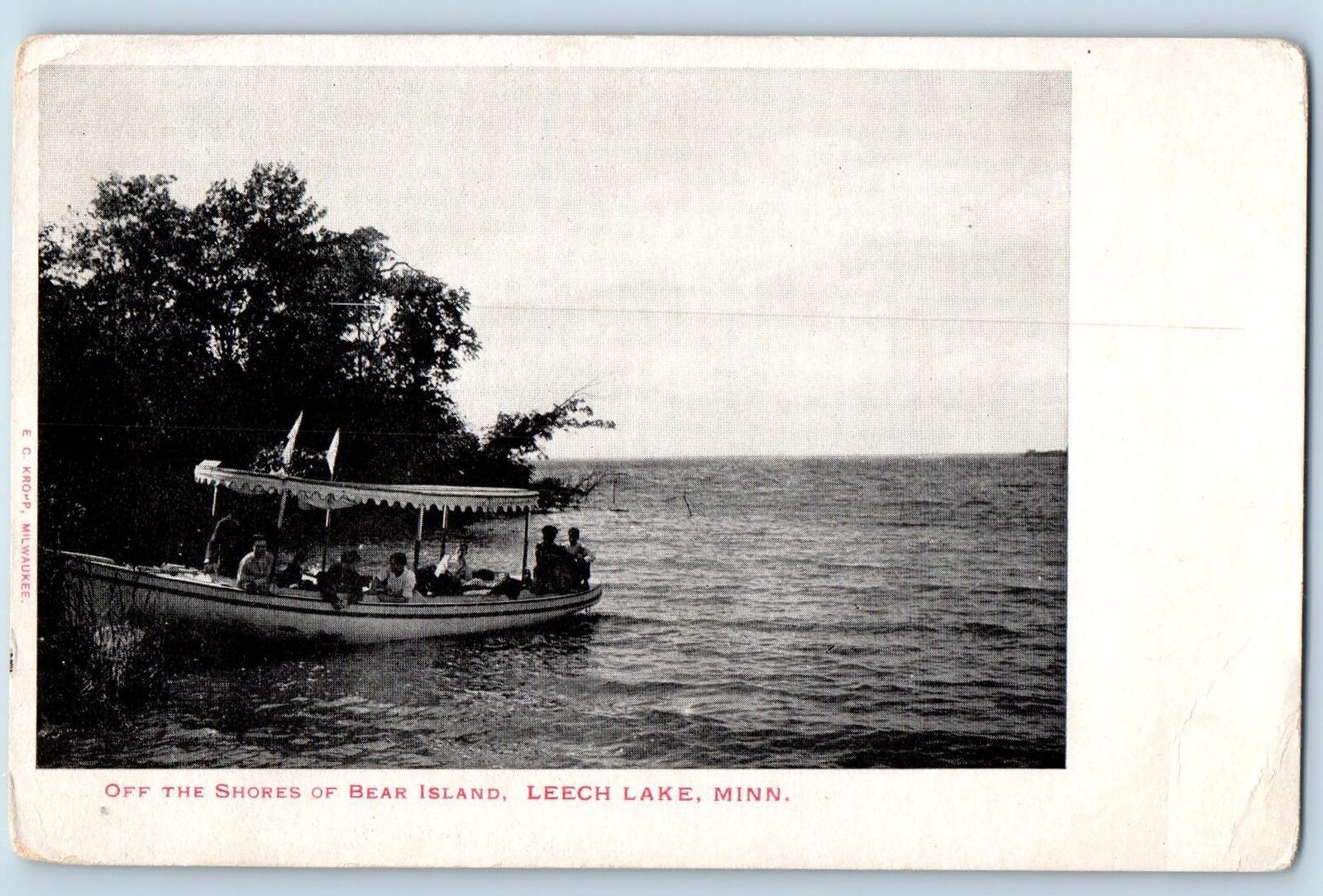 Leech Lake Minnesota MN Postcard Off The Shores Of Bear Island c1905's Antique