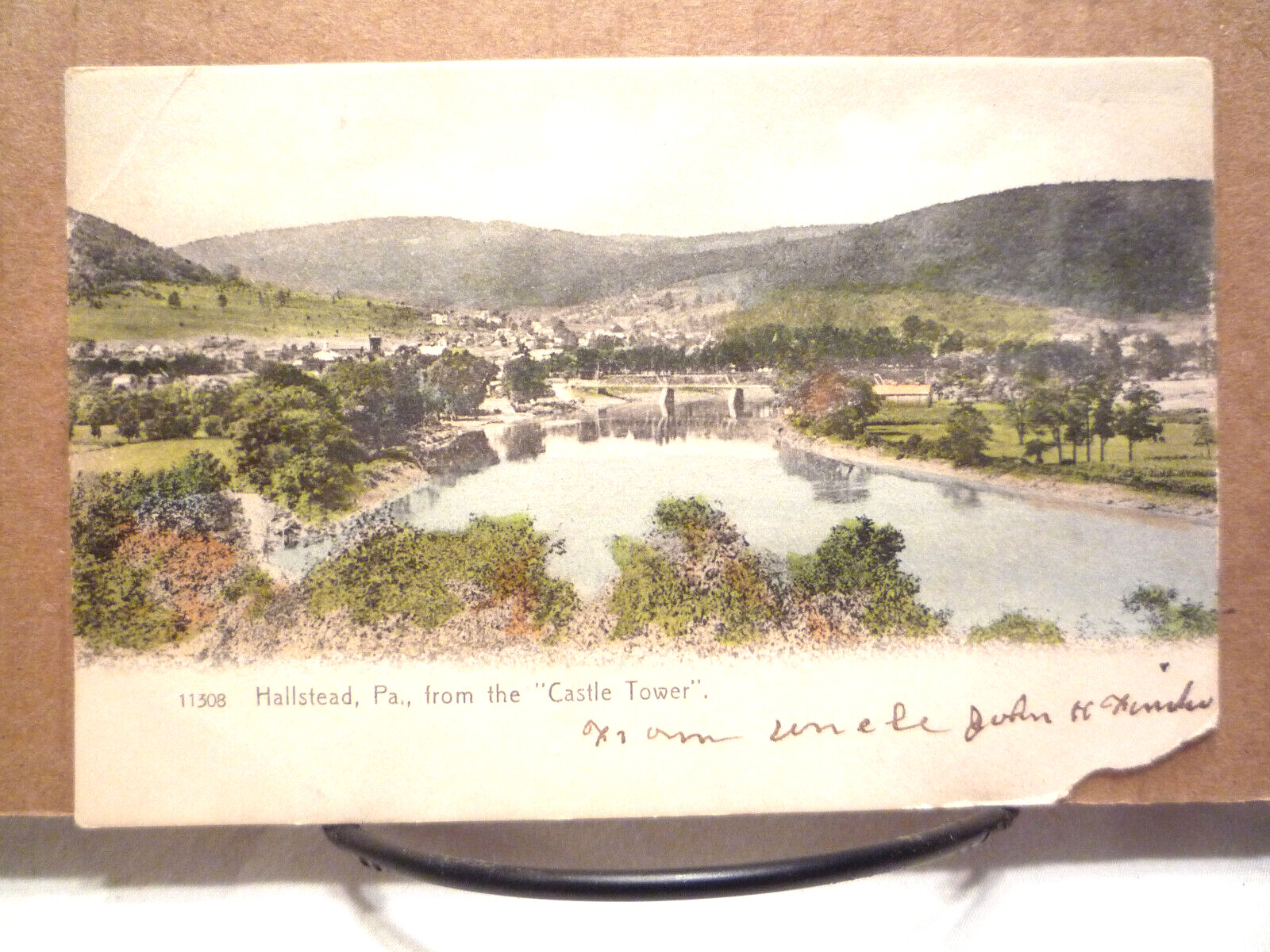 c1905 UDB Pennsylvania Postcard Hallstead, Birdseye from the Castle Tower