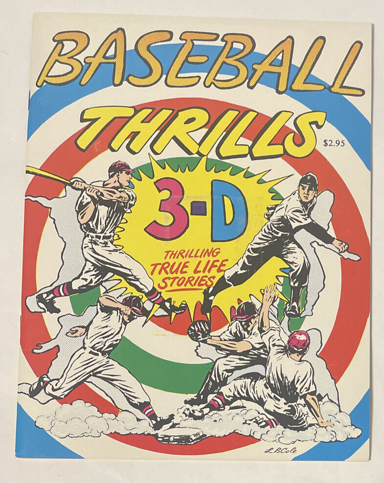 1990 BASEBALL THRILLS 3-D COMIC MAGAZINE with GLASSES LB COLE COVER ART 3-D ZONE