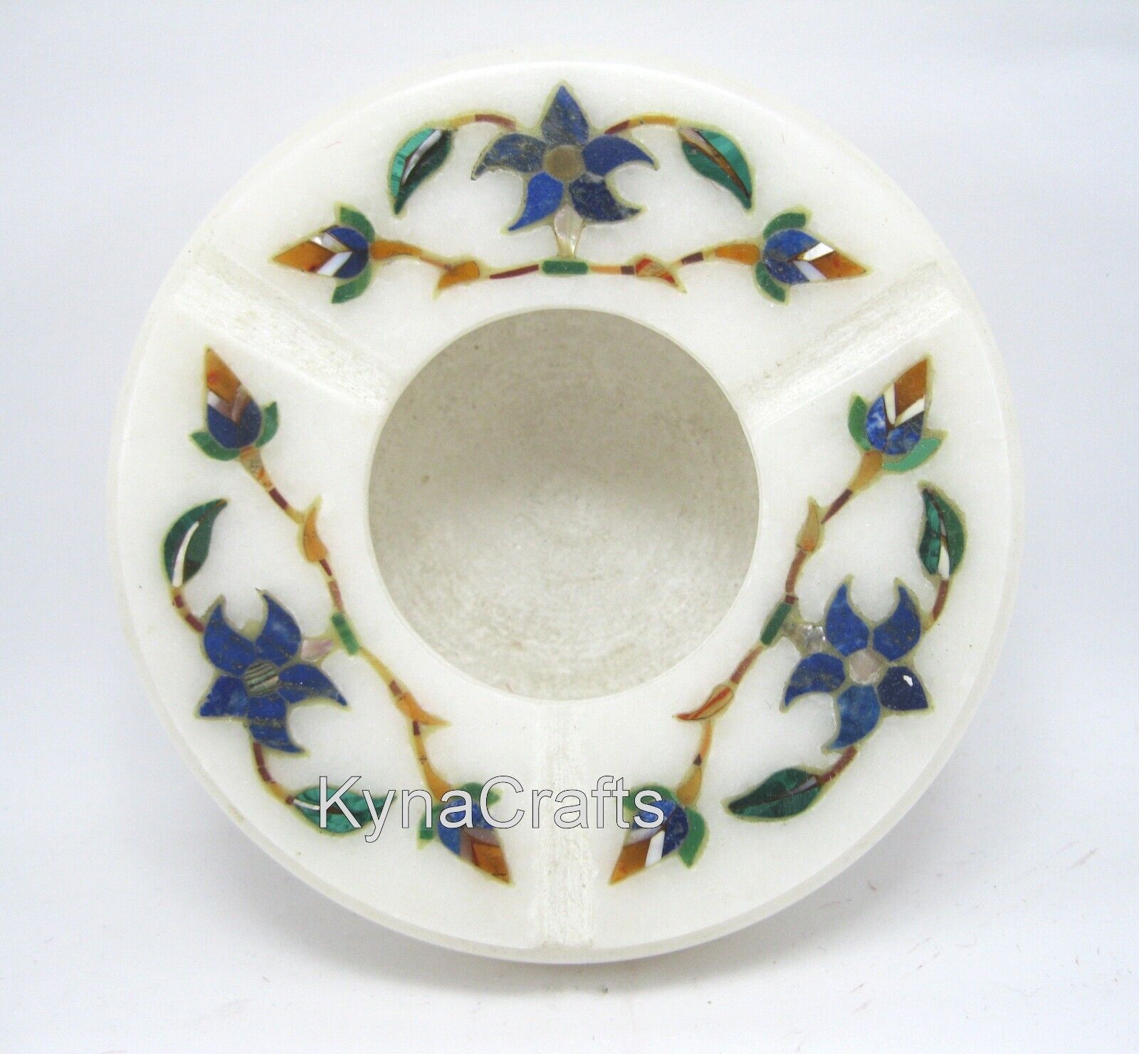 4 Inches Handmade Ashtray White Round Marble Home Decor Ashtray from Cottage Art