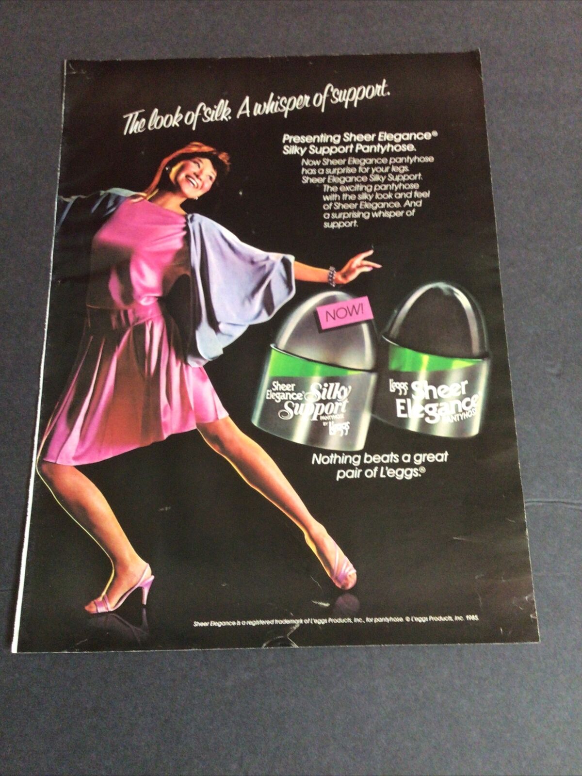 Leggs Pantyhose Ad Clipping Original Vintage 1986 Magazine Ad Sheer Elegance