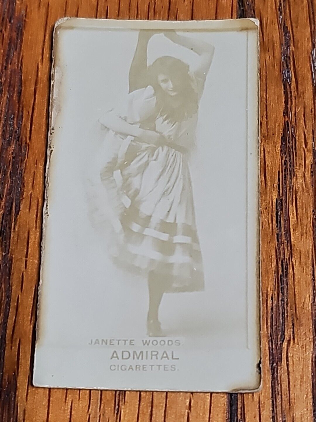 1895-1898 Admiral Cigarrette N392 Card Actress JANETTE WOODS 1 1/2 x 2 1/2