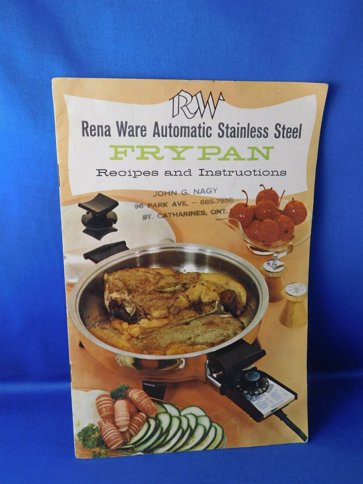 RENA WEAR AUTOMATIC STAINLESS STEEL FRY PAN INSTRUCTION RECIPE BOOK ADVERTISING