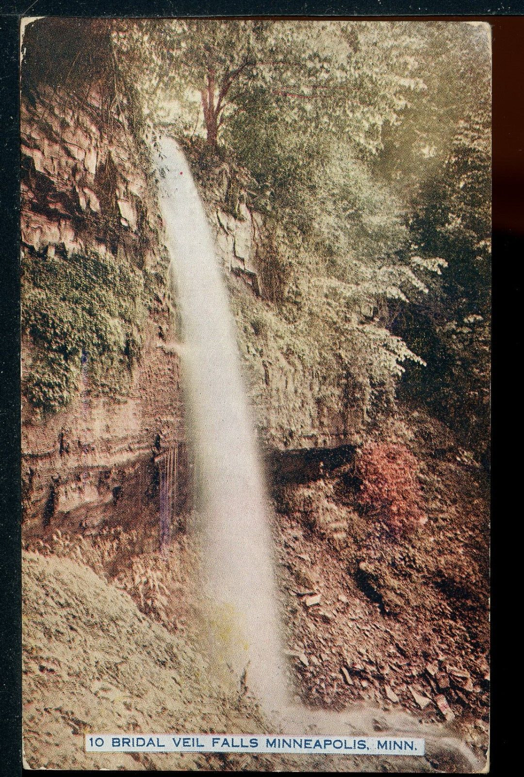 Older Bridal Veil Falls Minneapolis Minnesota Vintage Postcard M1206