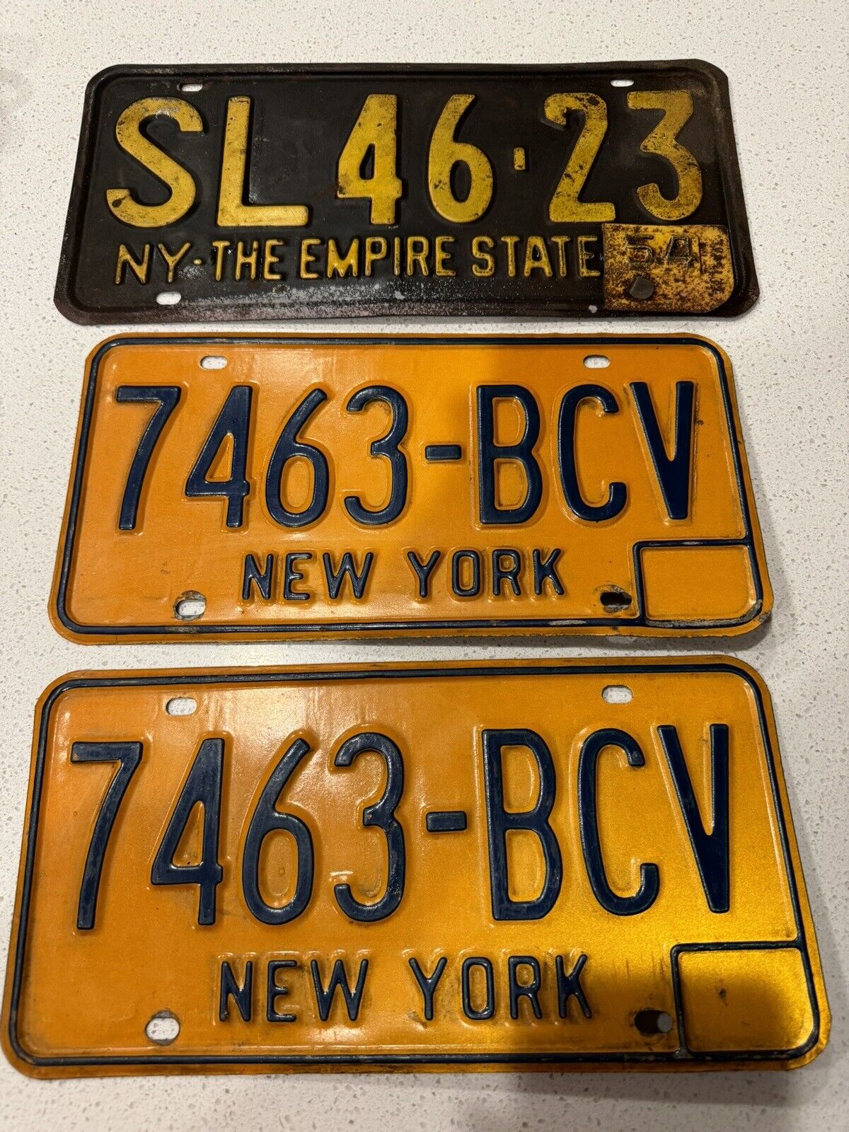 1954 Vintage New York License Plate & A Set Of New York Plates With No Date Tags