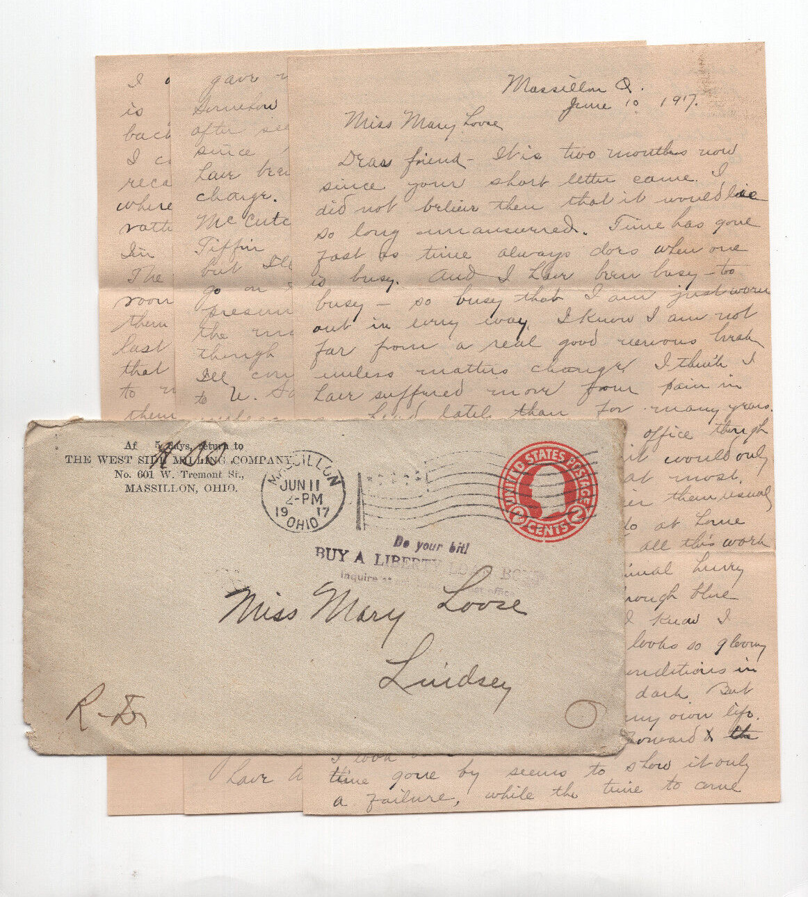 1917 Handwritten Letter Mom of Cadet w Quintin + Archibald Roosevelt Content Del