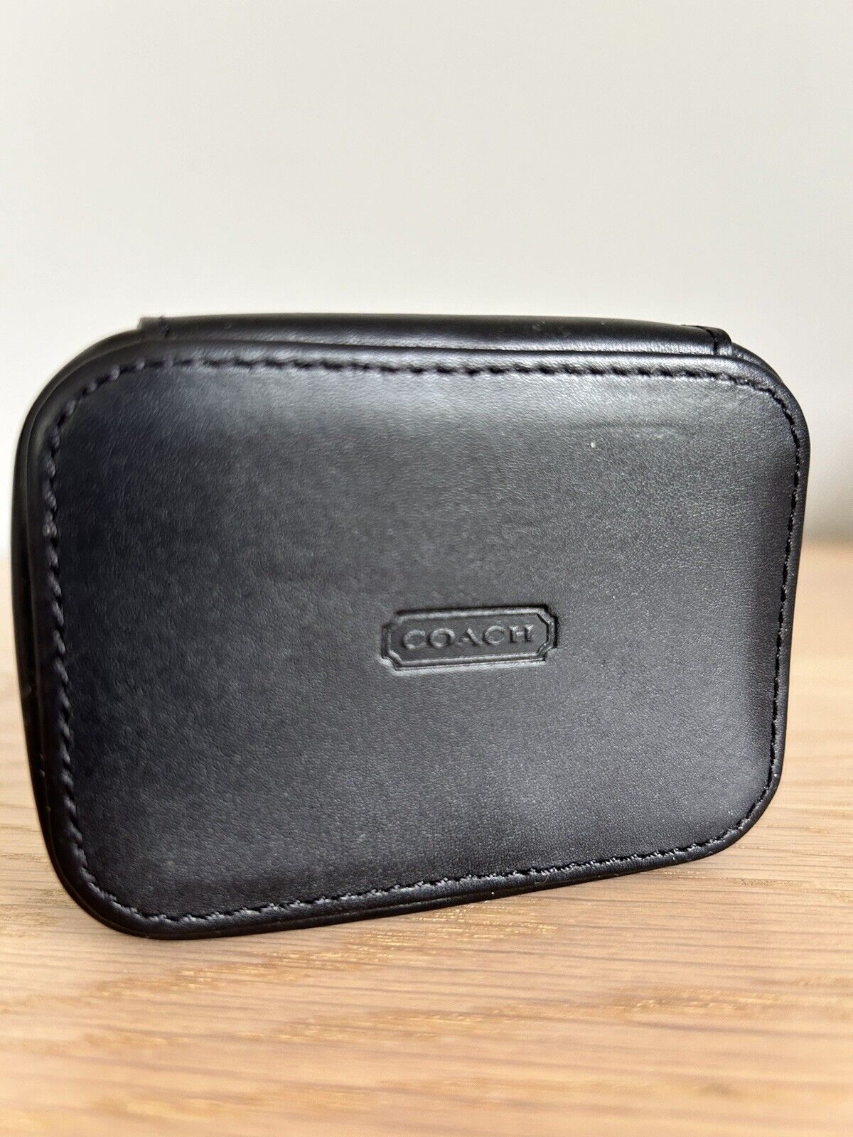 COACH Authentic Black Leather Pill Box RARE 