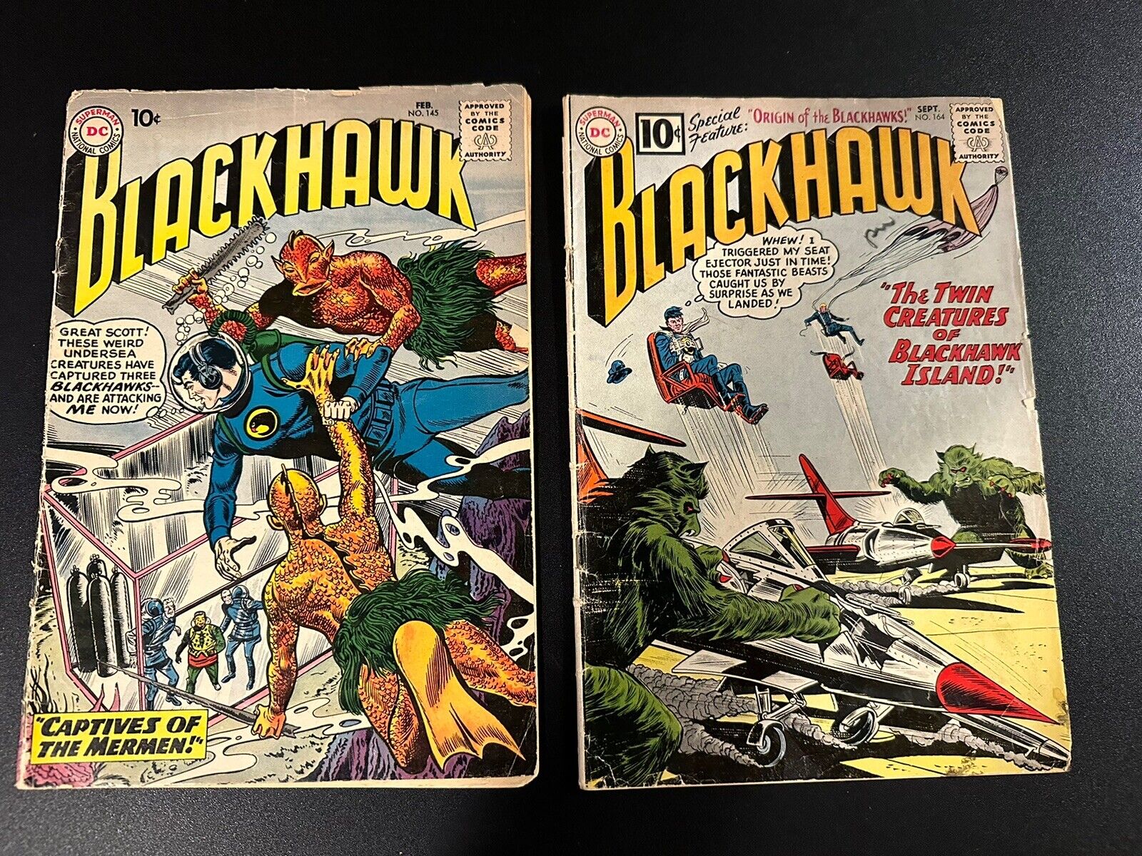 Blackhawk #145 & 164, 1960 Silver Age DC Comics