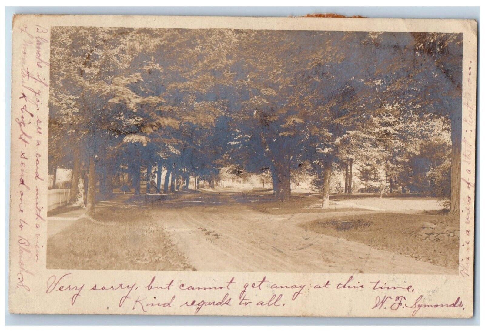 1906 Main Street Dirt Road Hartford County East Avon CT RPPC Photo Postcard