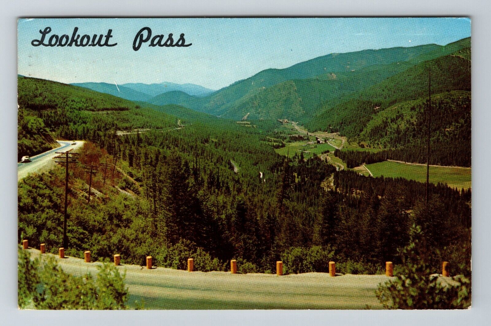 Coeur D\' Alene ID-Idaho, Aerial Scenic View From Lookout Pass, Vintage Postcard