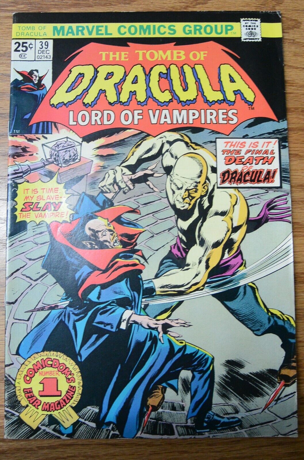 Vintage Marvel Comics The Tomb of Dracula Vol 1 No 39 December 1975 Comic Book