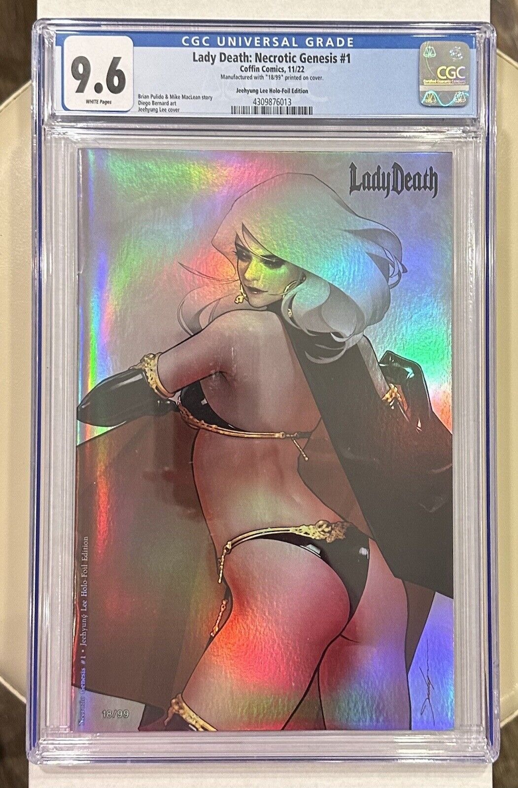 Lady Death: Necrotic Genesis #1 CGC 9.6 Beautiful Jeehyung Lee Holo-Foil 1 Of 4