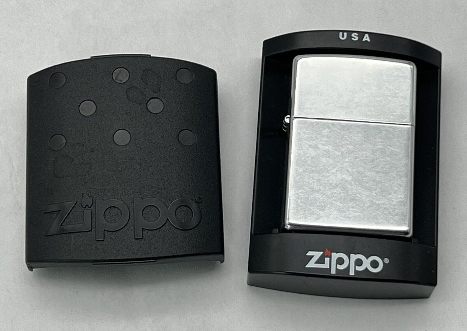 Zippo Brushed Chrome Silver J 07 2007 Metal Case Lighter Brand New