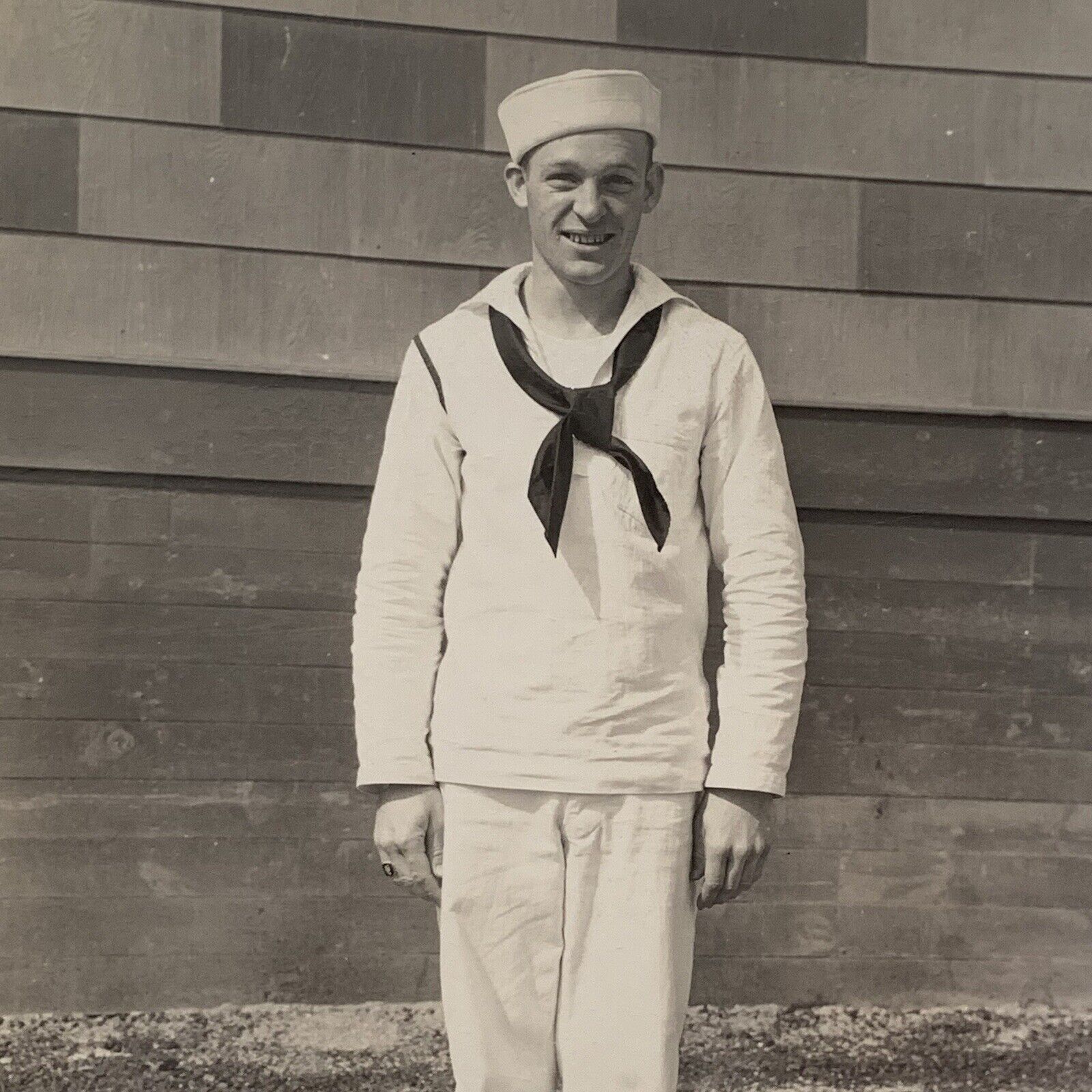 Antique RPPC Real Photograph Postcard Handsome Young Man Navy Sailor Uniform WW1