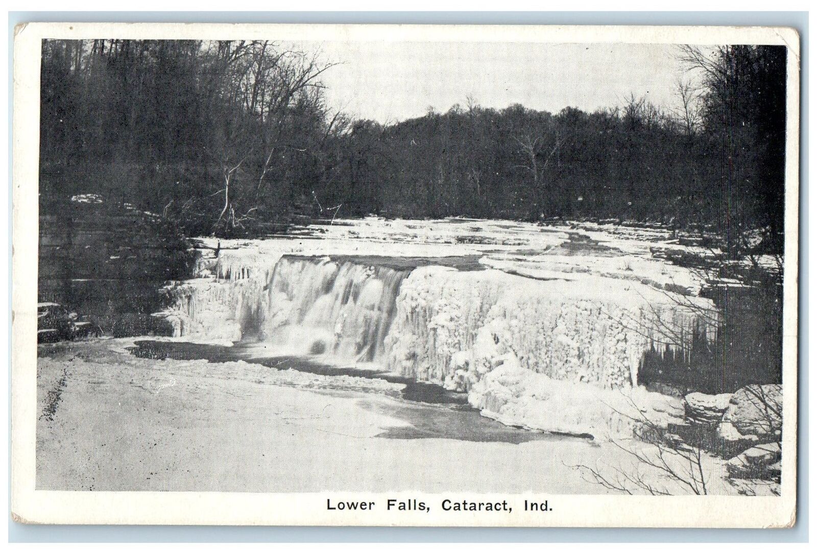 c1940's Lower Falls Trees Scene Cataract Indiana IN Unposted Vintage Postcard