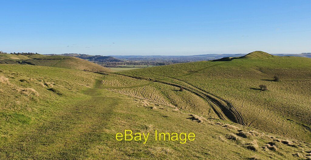 Photo 6x4 Walkers Hill, Wiltshire Alton Barnes Looking over pastureland t c2021