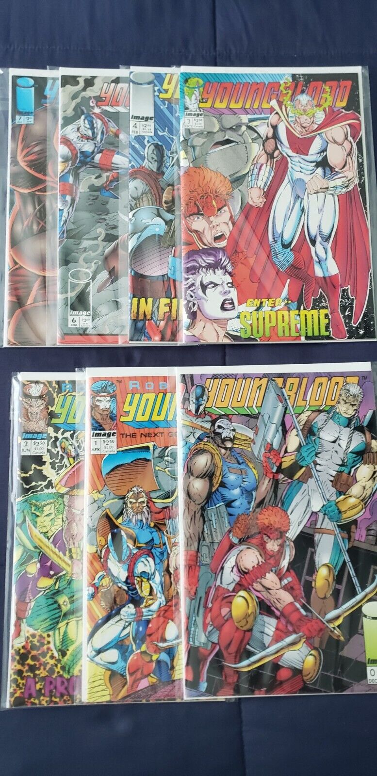 Youngblood Comic 1st Printing Direct LOT 0 1 2-4 6-7 w/ Cards Bags Boards