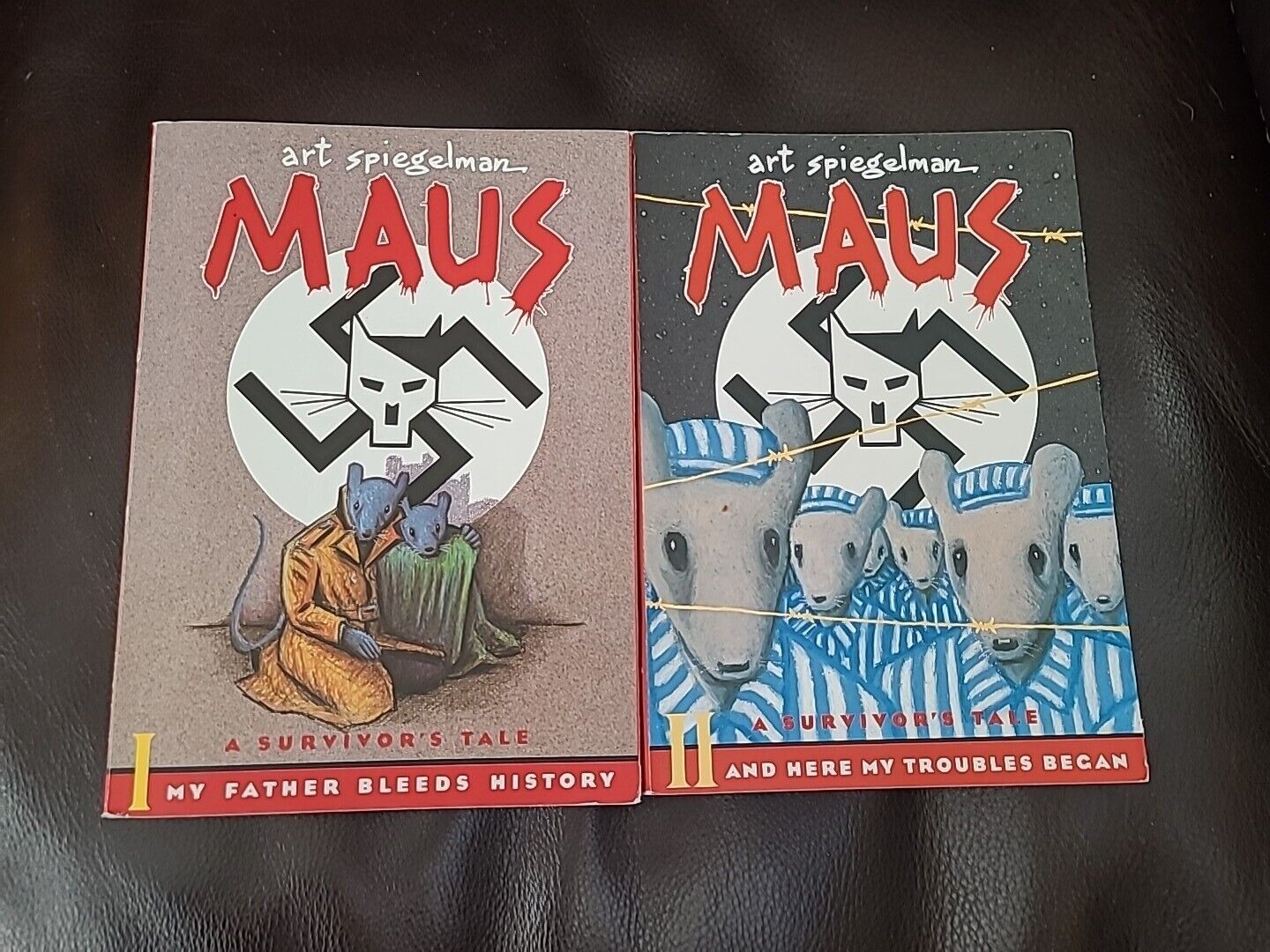 MAUS Volumes 1 And 2, Art Spiegelman, graphic novels, Good Condition