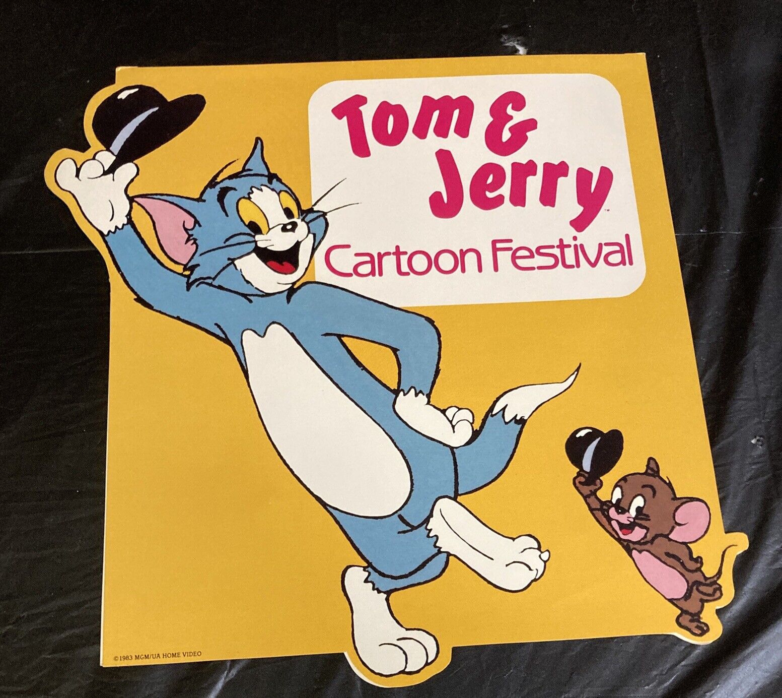 Tom & Jerry Cartoon Festival MGM Video Store Display 1983 11 1/2x11 3/8