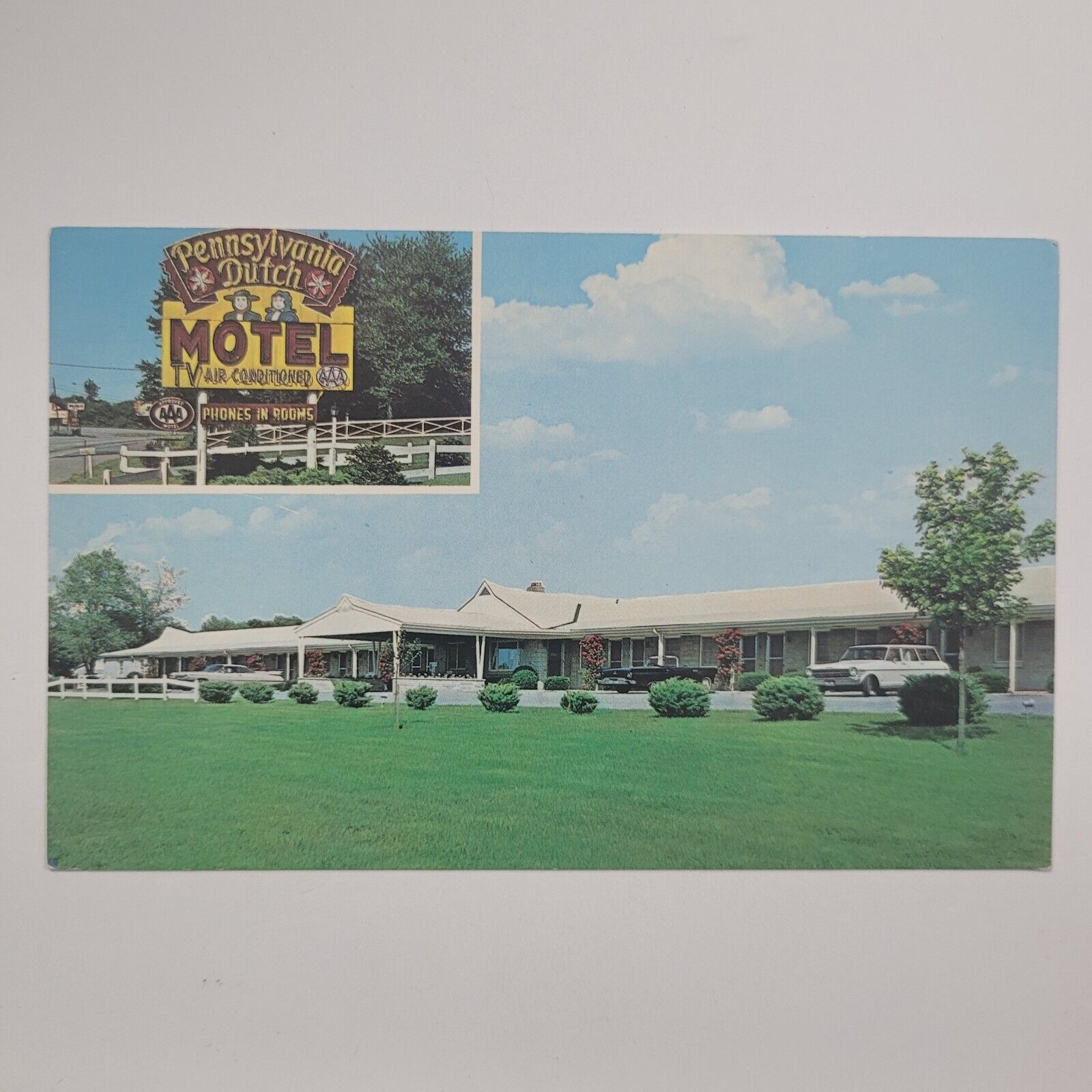 Pennsylvania Dutch Motel Denver R.D. #3 Vintage Chrome Postcard Turnpike