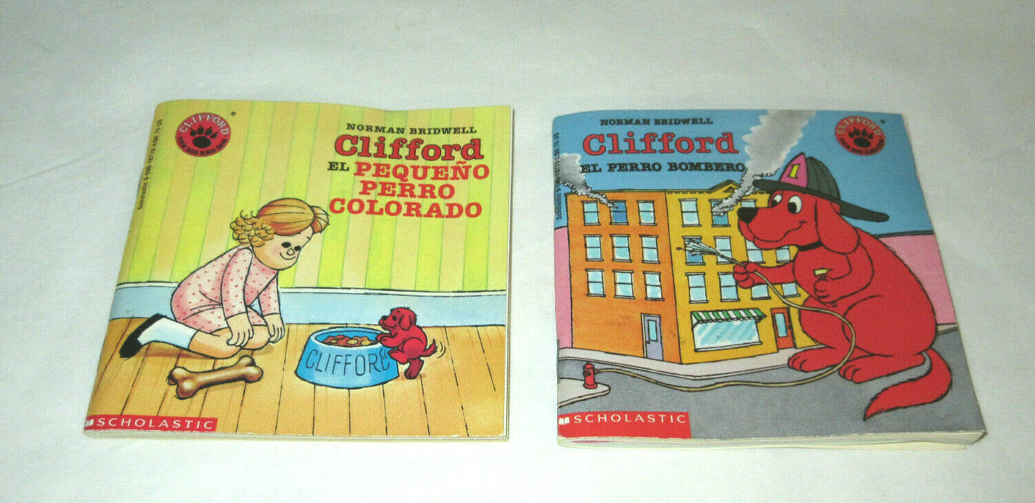 Clifford Mini Books El Ferro Bombero & Pequeno Perro Colorado Spanish & English