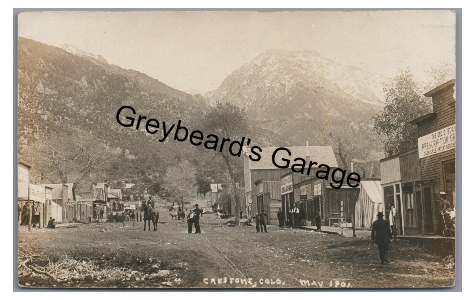 Wow RPPC CRESTONE CO 1901 Saloons Stores Wild West Colorado Real Photo Postcard
