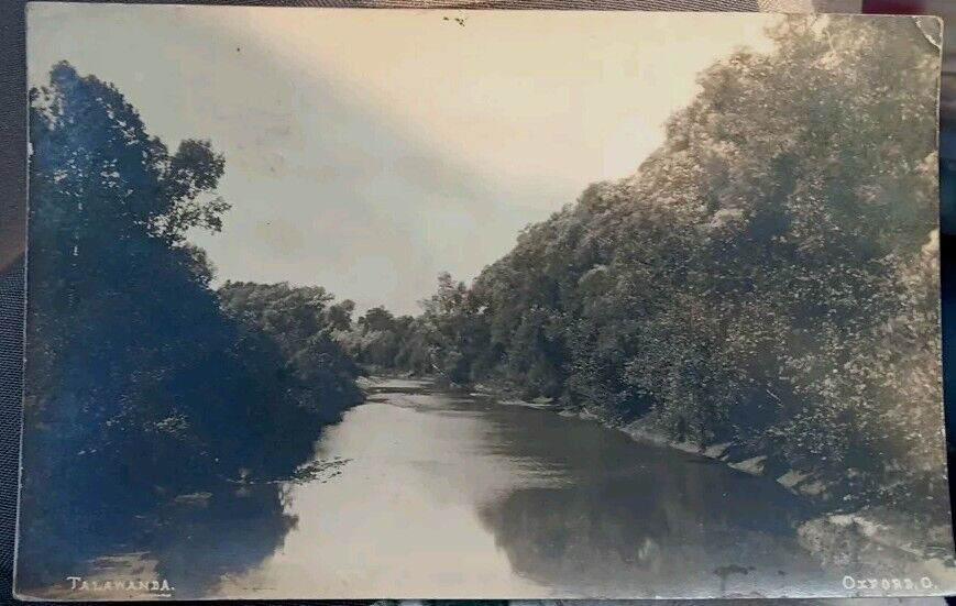 Talawanda River ~ Oxford Ohio RPPC Real Photo Postcard  1900-1907 Undivided Bk