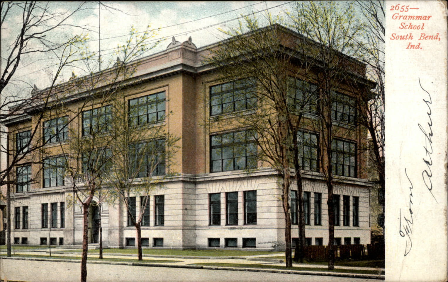 Grammar School South Bend Indiana ~ 1906 UDB vintage postcard