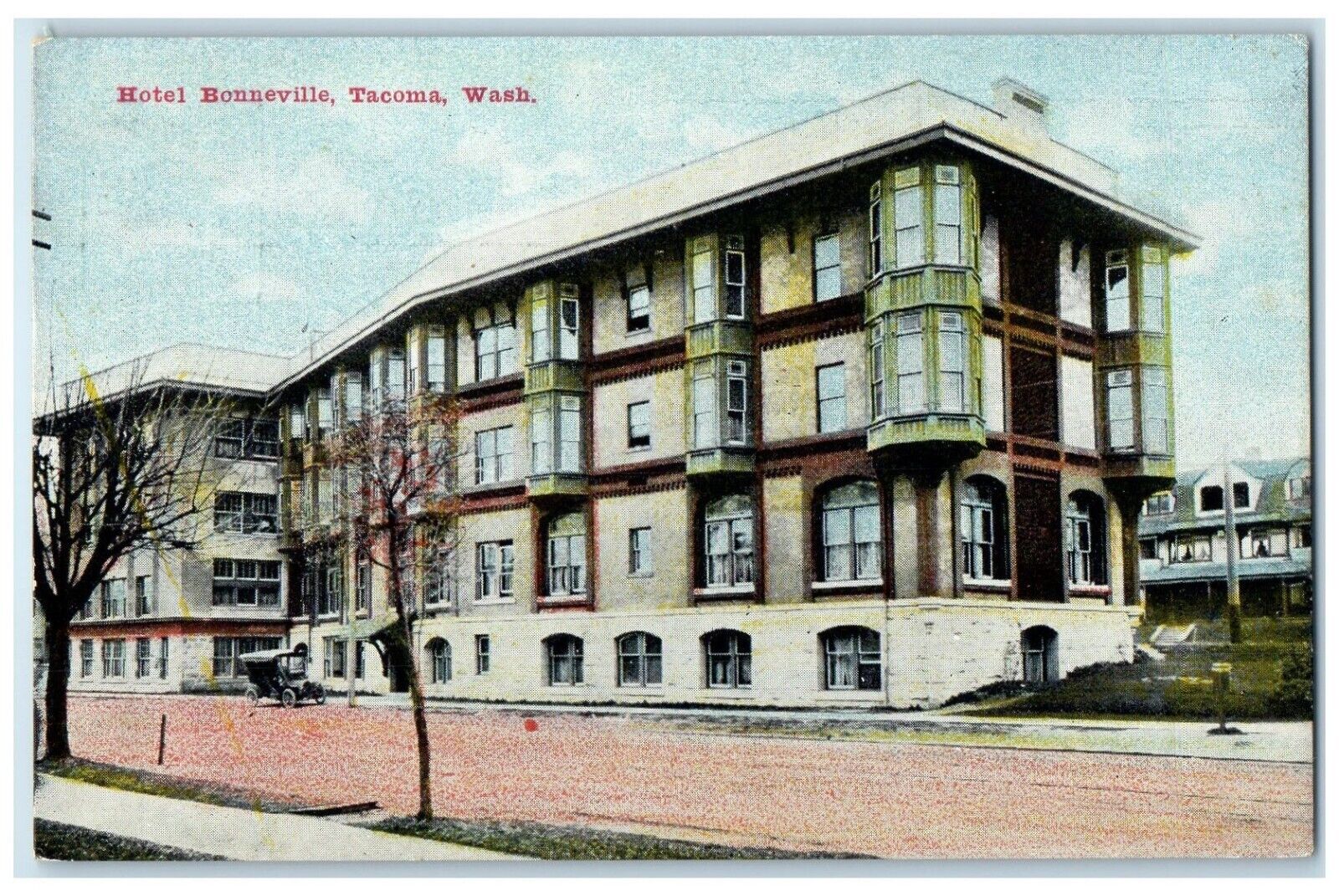 c1910 Hotel Bonneville Exterior Building Tacoma Washington WA Vintage Postcard