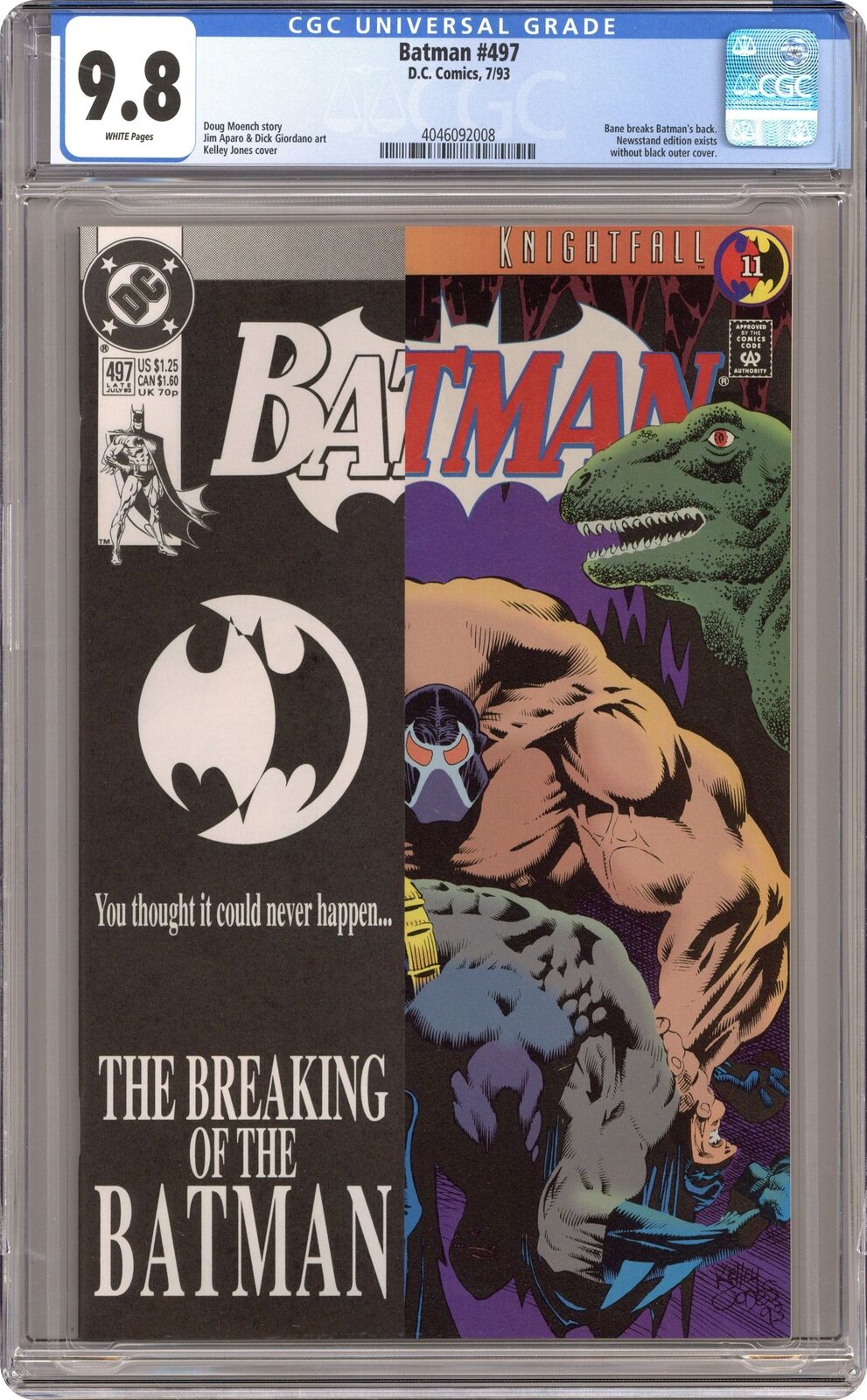 Batman #497D Direct Variant 1st Printing CGC 9.8 1993 4046092008