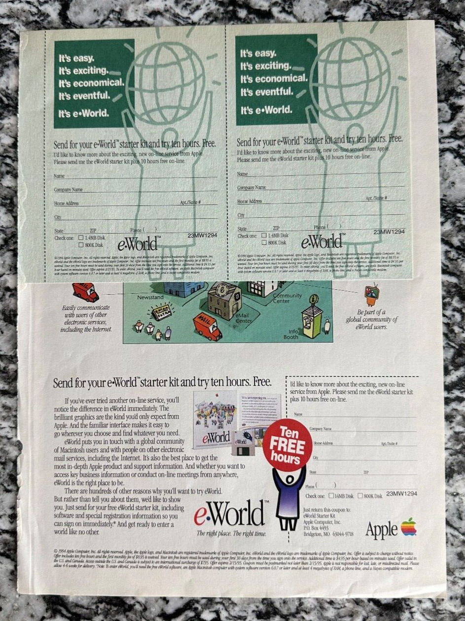 1994 Apple Macintosh eWorld Print Ad