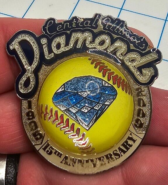 SOFTBALL hat pin backs button Youth Ball Central Illinois Dimonds 2009 15th Year
